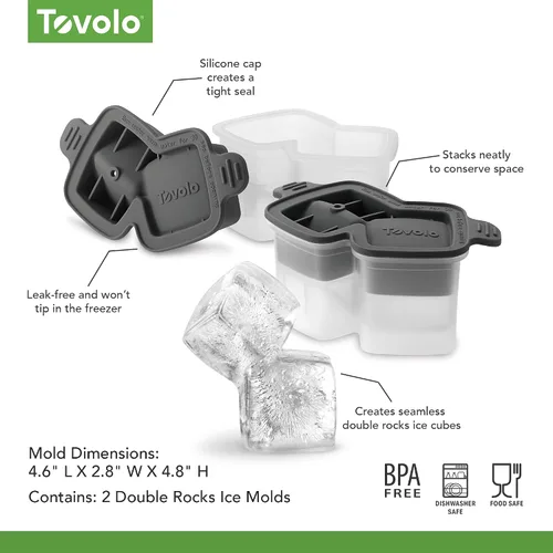 Miniatura 5 de Tovolo, Moldes de hielo con rocas dobles, 2