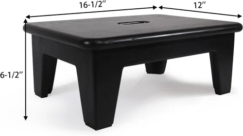 Miniatura 2 de CONSDAN Taburete escalón para cama, roble cultivado en Estados Unidos, taburete de madera para adultos y personas mayores, 6.5 pulgadas de alto