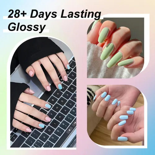 Miniatura 3 de DouborQ Juego de esmaltes de uñas de 6 colores, paquete de esmalte de uñas brillante para uñas, regalos para mujeres, barniz de arte de uñas