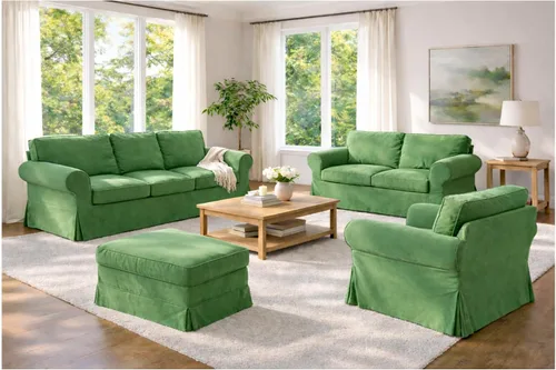 Miniatura 3 de Funda de sofá de algodón pesado UPPLAND (no EKTORP) para sofá Loveseat, reemplazo compatible con funda de sofá IKEA UPPLAND (Uppland Loveseat Azul)