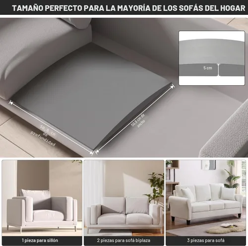 Miniatura 2 de Soporte de cojín de sofá para asiento caído, 20 x 20 pulgadas, tablero de soporte de cojín de espuma curvada de alta densidad, soporte de sofá