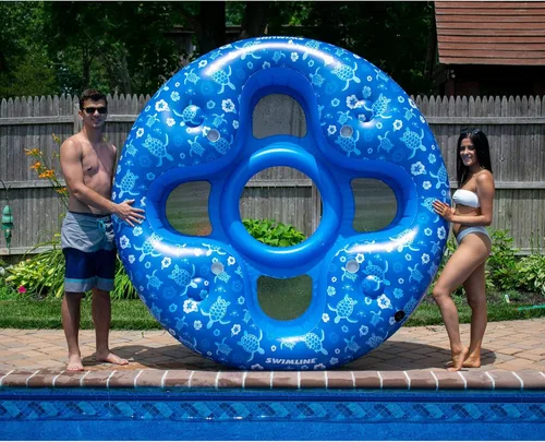 Miniatura 4 de Swimline Tumbona tropical para 4 personas, color azul