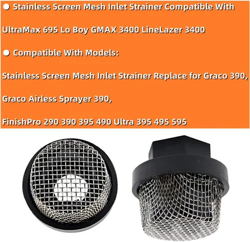 Miniatura 4 de ZLIANGQ 246385 - Filtro de entrada de manguera de 7/8 pulgadas para pistolas de pintura sin aire Graco Ultra 390 395 495, compatible con bombas