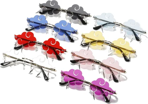 Miniatura 7 de Dollger Gafas de sol sin montura para mujer, retro, coloridas, para Halloween, rave, de los años 90, lindas gafas de sol divertidas para fiesta
