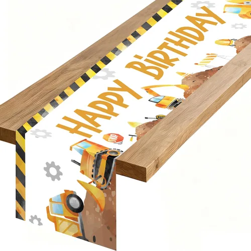 Miniatura 12 de Camino de mesa de feliz cumpleaños, negro, rojo, amarillo, ratón, tela de poliéster, decoración de mesa de comedor para decoración de fiesta