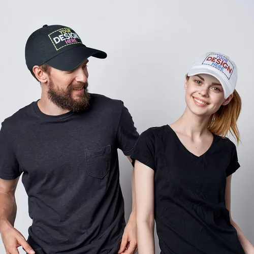 Miniatura 5 de Sombrero bordado personalizado, estilo polo, unisex, ajustable, sin estructura, algodón, con logotipo y texto en tu propia imagen