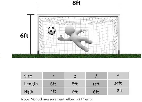 Miniatura 3 de Soccer Net TOPINCN - Redes deportivas de repuesto para Lacrosse y fútbol (6 x 4 pies, 8 x 6 pies, 12 x 6 pies, 24 x 8 pies) (8 x 6 pies)
