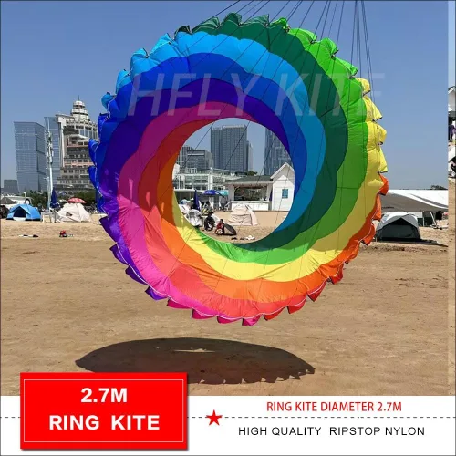 Miniatura 5 de HFLY - Cometa inflable suave de 8.9 ft para adultos, anillo de nailon, línea de cometa, colgante de lavandería