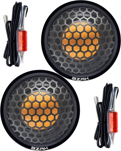 BZRK Audio RS-T150 - Tweeters de cúpula de 1 pulgada para coche, 150 vatios cada uno, aluminio/neodimio, montaje empotrado solo negro/cobre