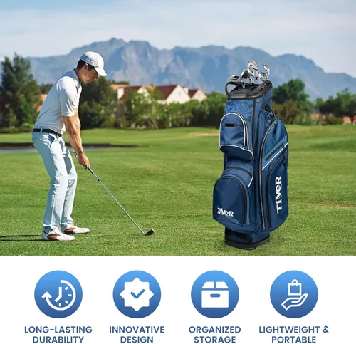 Miniatura 6 de TIVOR 2026 Golf Cart Bag - 14-Way Full-Length Dividers, 9 Pockets, Easy-Access Handle & Ergonomic Straps Perfect for Cart & Walking, Includes Rain