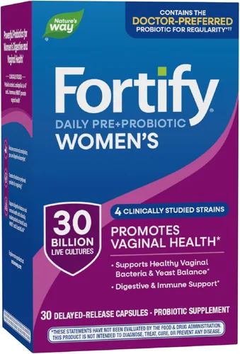Nature's Way Fortify Probiótico diario para mujeres, 30 mil millones de cultivos vivos, 10 cepas, prebióticos y probióticos para mujeres, apoya la