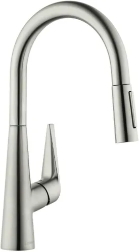 Miniatura 15 de hansgrohe Talis S 72813341 - Grifo de cocina de arco alto, grifo para fregadero de cocina, cabezal rociador de acoplamiento magnético, cromo negro