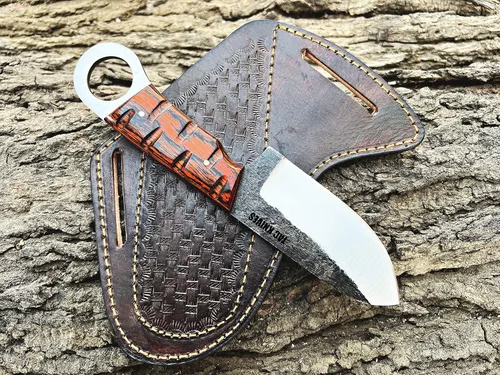 Miniatura 6 de TAC KNIVES Cuchillo de Caza al Aire Libre para Acampar de Hoja Fija de Espiga Completa de 7'' en Funda Regalo Para Él Acero de Alto Carbono 1095