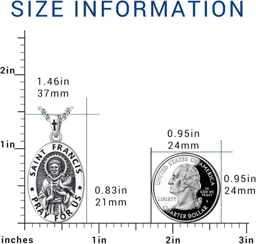 Miniatura 176 de Eusense San Miguel San Cristóbal San Benito San Judas Virgen María Collar chapado en oro 925 joyería religiosa para hombres y mujeres, collar