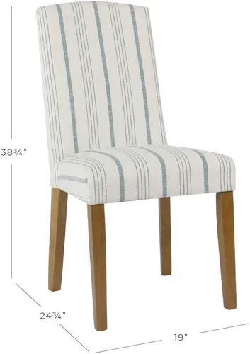 Miniatura 61 de Homepop Silla de comedor con detalles festoneados, sillas de comedor Parsons tapizadas, muebles decorativos para el hogar, tejido gris claro