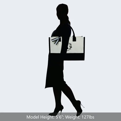 Miniatura 163 de TOPDesign - Bolso de playa de lona con inicial personalizada, bolsa de regalo con monograma, para mujer
