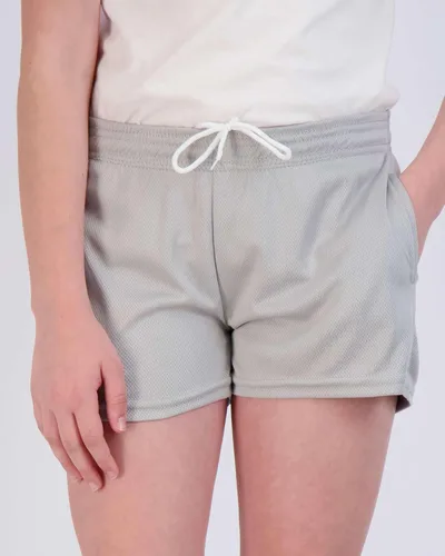 Miniatura 4 de Real Essentials Paquete de 4 pantalones cortos deportivos de malla para niñas con bolsillos