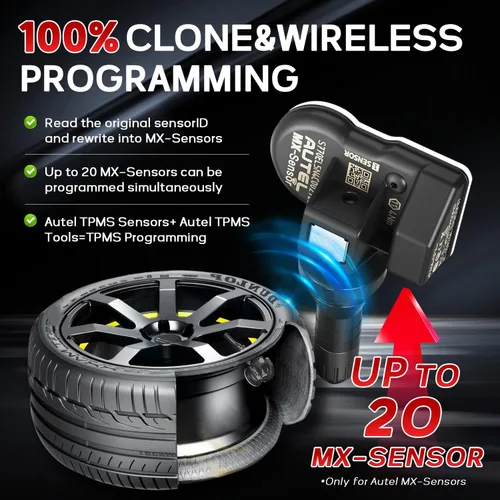 Miniatura 3 de Autel Sensores TPMS, MX-Sensor 2 en 1 (315 MHz+433 MHz), sensor de presión de neumáticos universal a presión de neumáticos a presión de nivel OE