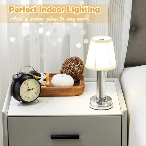 Miniatura 6 de SOL HOME AND GARDEN Lámpara de mesa LED con interruptor táctil USB estilo hongo de cristal, decoración de atmósfera, para dormitorio, sala de estar