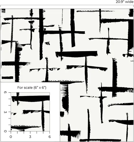 Miniatura 9 de NextWall Crosshatch - Papel tapiz abstracto para despegar y pegar (ébano y cáscara de huevo)