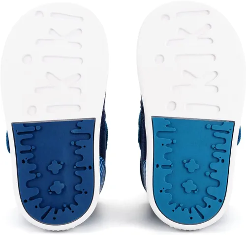 Miniatura 7 de ikiki Zapatillas deportivas para niños pequeños y niños pequeños. Tenis de ajuste espacioso. Nota no chirriantes, puntera y talón de cuero vegano