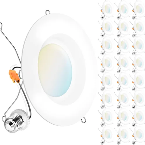 Sunco - Paquete de 24 luces LED de 6 pulgadas, iluminación empotrada reacondicionada, borde suave, 965 LM, 13 W (equivalente a 60 W), CCT