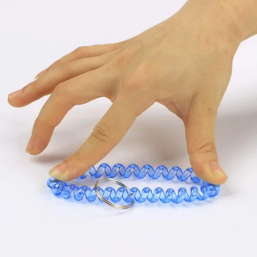 Miniatura 3 de BIHRTC Llavero elástico flexible de la pulsera de la primavera de la bobina espiral de la transparencia, al azar
