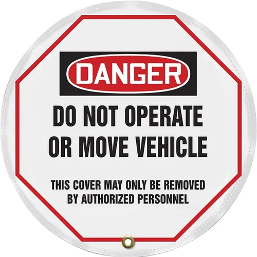 Accuform NMC - Funda para volante para etiquetado de bloqueo, estilo OSHA Legend Danger Do not Operate or Move Vehicle..., Vinilo reforzado, 16