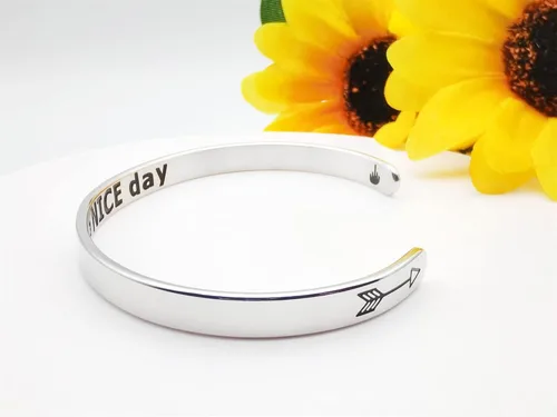 Miniatura 83 de Pulseras inspiradoras para mujer, joyería de acero inoxidable, con refranes, pulsera motivacional con mensaje oculto, pulseras grabadas para mejor