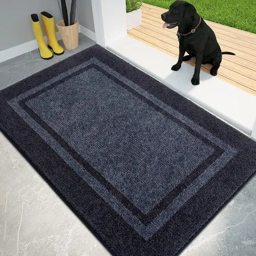 Miniatura 18 de PURRUGS Tapete para puerta con atrapamiento de suciedad, 20 x 32 pulgadas, antideslizante, lavable a máquina, tapete de entrada, tapete para puerta