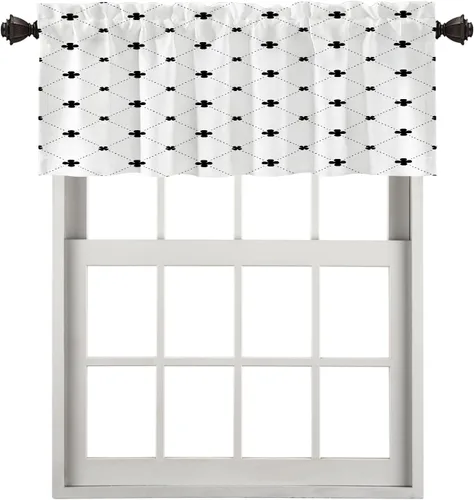 Miniatura 172 de Cortinas opacas de poliéster multicapa para cafetería, con diseño de diamantes, 2 unidades, 26 x 24 pulgadas