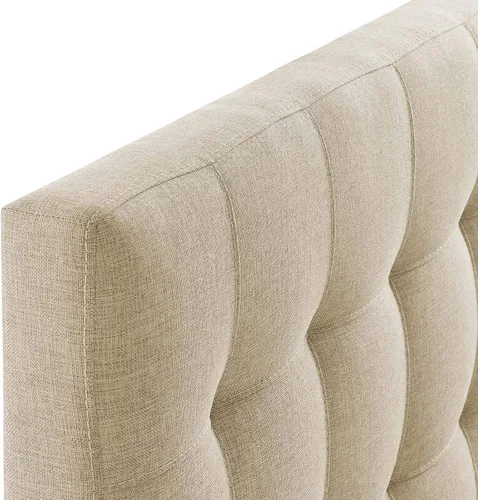 Miniatura 7 de Modway Lily Cabecero doble tapizado de tela de lino con botones en beige