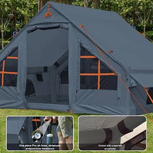 Miniatura 3 de Inflatable Camping Tent,2/4/6/8 Person Glamping Inflatable Tents with Awning, Quick Setup Blow Up Tents with Pump, Waterproof Oxford Inflatable 4