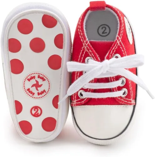 Miniatura 8 de Zapatos deportivos de lona de lona para bebés y niñas, suela antideslizante suave, suela antideslizante