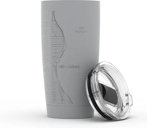Miniatura 69 de Well Told Vaso de café aislado con diseño grabado de mapa de Atlanta Georgia, taza de acero inoxidable grabada (20 onzas, negro) con diseño de mapa