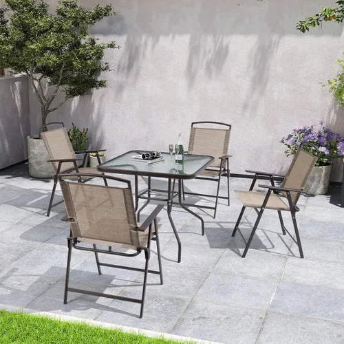 Miniatura 8 de Crestlive Products Juego de 6 sillas plegables para patio, sillas plegables para exteriores con marco duradero resistente al óxido