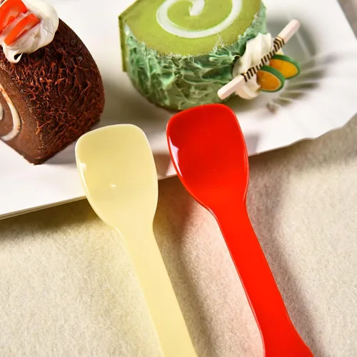 Miniatura 5 de 100 cucharas de helado, cuchara desechable para pastel, cuchara de pudín de yogur de plástico, color negro