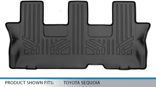 Miniatura 3 de SMARTLINER Alfombrillas de suelo de ajuste personalizado de tercera fila compatibles con Toyota Sequoia 2008-2011