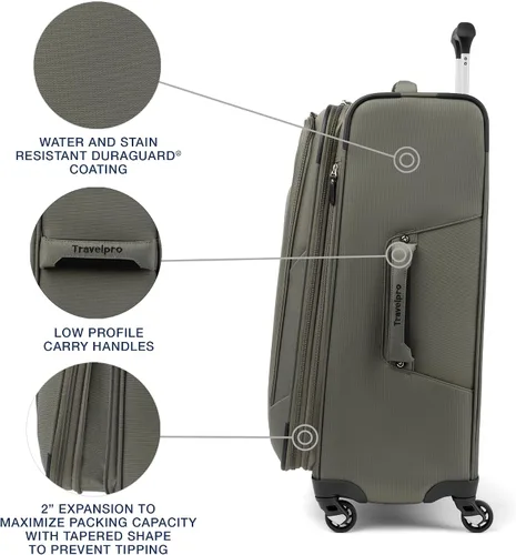 Miniatura 189 de Travelpro Maxlite 5 - Juego de 2 piezas de equipaje de mano de tela, expandibles con 4 ruedas giratorias, bolso blando para debajo del asiento, Negro