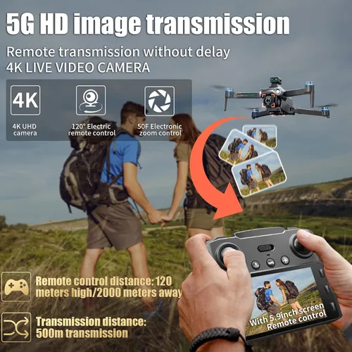 Miniatura 3 de Drones con cámara para adultos 4K, control remoto con pantalla grande, FPV Drone con tiempo de vuelo de 50 minutos, GPS de retorno automático, dron