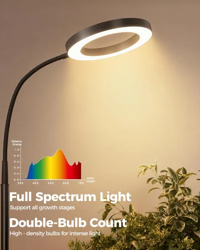 Miniatura 5 de Bamworld Luces de cultivo para plantas de interior, luces de plantas de espectro completo para cultivo en interiores, lámpara de cultivo de piso