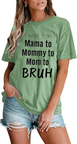 Miniatura 2 de Camisetas para mamá para mujer, camiseta de mamá mamá Bruh, divertida camiseta para mamá y vida, para el día de la madre, camiseta casual de regalo