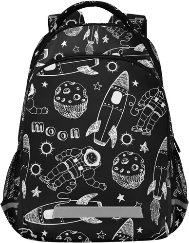 Miniatura 28 de MNSRUU Mochila escolar con correa para el pecho, mochila para laptop Galaxy Planets, mochila de senderismo de viaje para niños y niñas, Animal 031