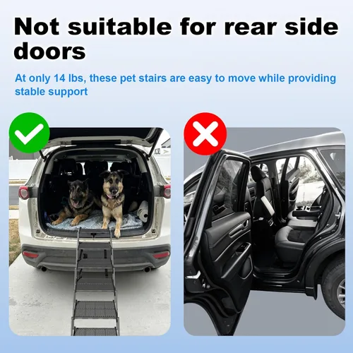 Miniatura 6 de Rampa para perros para automóvil, SUV y camión, escaleras portátiles para mascotas con superficie antideslizante y fácil de limpiar, escalón
