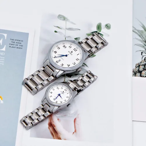 Miniatura 5 de BUREI Reloj de pulsera analógico de cuarzo para mujer con esfera plateada (negro) correa de reloj de acero inoxidable para mujer