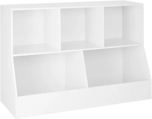 Miniatura 10 de DINZI LVJ Organizador de almacenamiento para juguetes, estantería para niños, gabinete de almacenamiento de juguetes de madera, estantería