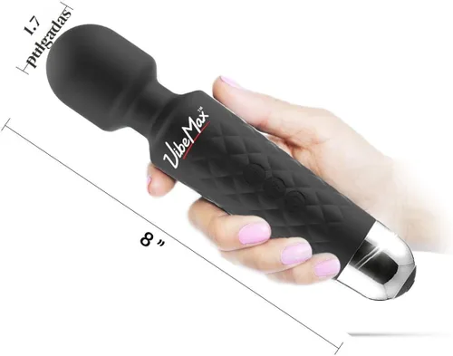 Miniatura 2 de VibeMax Masajeador personal recargable, potente vibración de múltiples velocidades, silencioso, impermeable, para alivio de tensión muscular en Negro