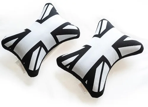 Miniatura 13 de Almohada para el cuello del asiento de coche (2 piezas) (dorado Union Jack)