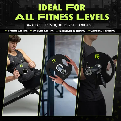 Miniatura 3 de Rage Fitness Cast Iron Weight Plates, Rubber Coated, 2" Steel Insert (5lb, 10lb, 25lb, 45lb - SOLD INDIVIDUALLY), Rubber Weight Plates for Strength
