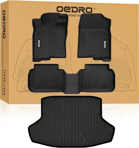 Miniatura 10 de OEDRO Alfombrillas para Honda Civic 10ª generación 2016-2021 Sedán/Hatchback/Sport/Coupe/Tipo R, forros de automóvil TPE para todo tipo de clima